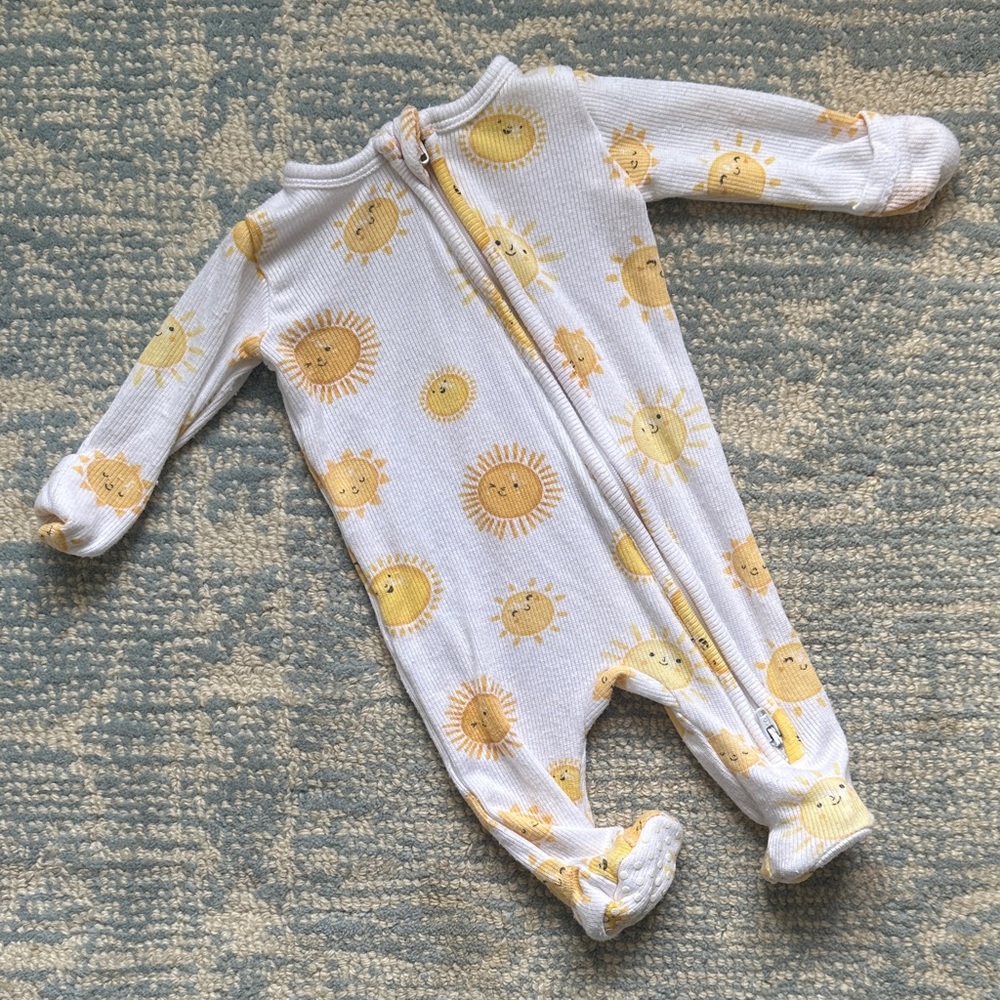 Angel Dear Happy Suns Ribbed 2 Way Zipper Footie
